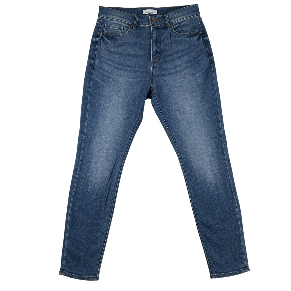 LOFT Jeans Womens 27/4 Petite Medium Wash High Rise Skinny Stretch Denim